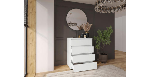 KOMMODE in 80/103/48 cm - Silberfarben/Weiß, Design, Holzwerkstoff/Kunststoff (80/103/48cm) - Carryhome