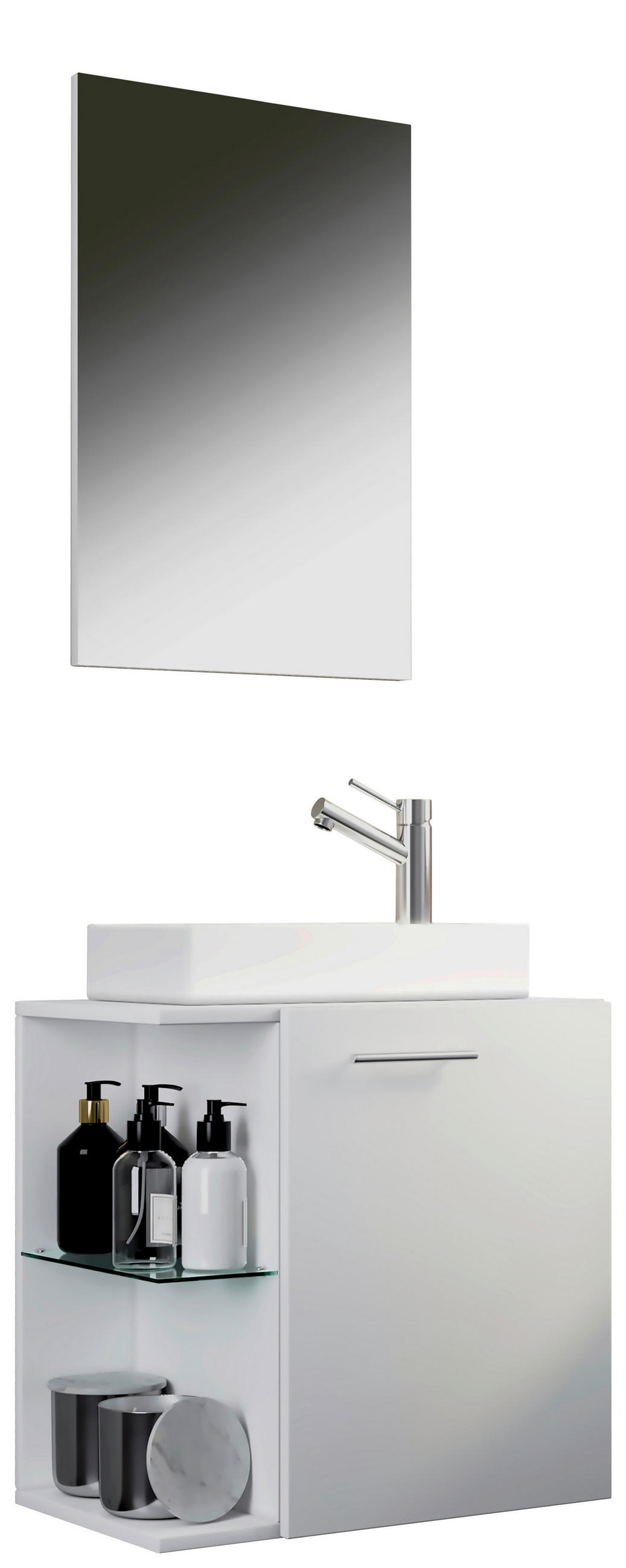 GÄSTEBAD 52 cm  - Weiß, MODERN, Keramik/Holzwerkstoff (52cm) - MID.YOU