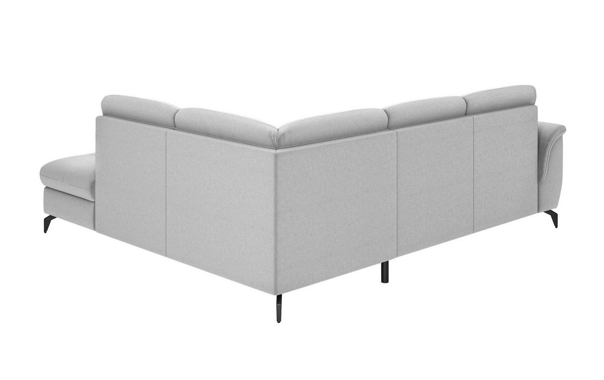 ECKSOFA in Flachgewebe Hellgrau  244/212 cm  - Hellgrau/Schwarz, MODERN, Textil/Metall (244/212cm) - Sit & More