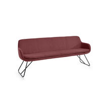 SITZBANK 220/87/65 cm Webstoff Bordeaux Metall  - Bordeaux/Schwarz, Design, Textil/Metall (220/87/65cm) - Musterring