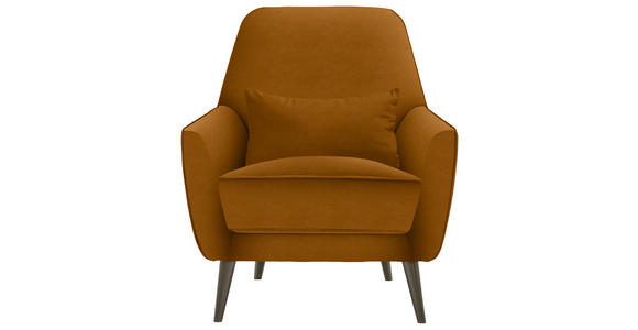 SESSEL in Mikrofaser Gelb - Gelb/Schwarz, MODERN, Holz/Textil (77/86/80cm) - Carryhome