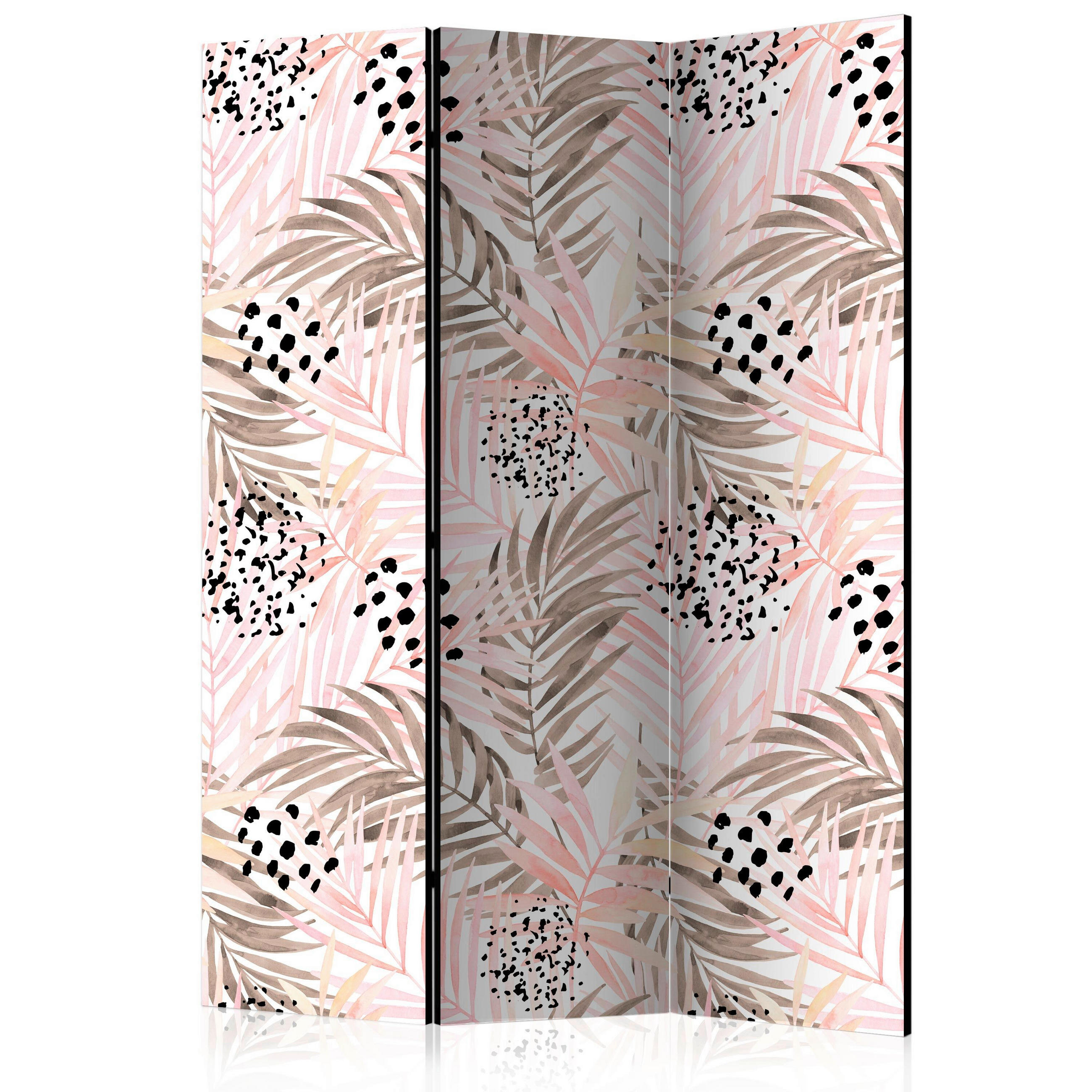 PARAVENT mit 3  Flügel - Pink/Weiß, Basics, Holz/Textil (135/172/3cm) - artgeist