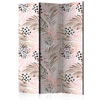 SKÄRMVÄGG  i trä, textil  vit, pink  - vit/pink, Basics, trä/textil (135/172/3cm) - artgeist