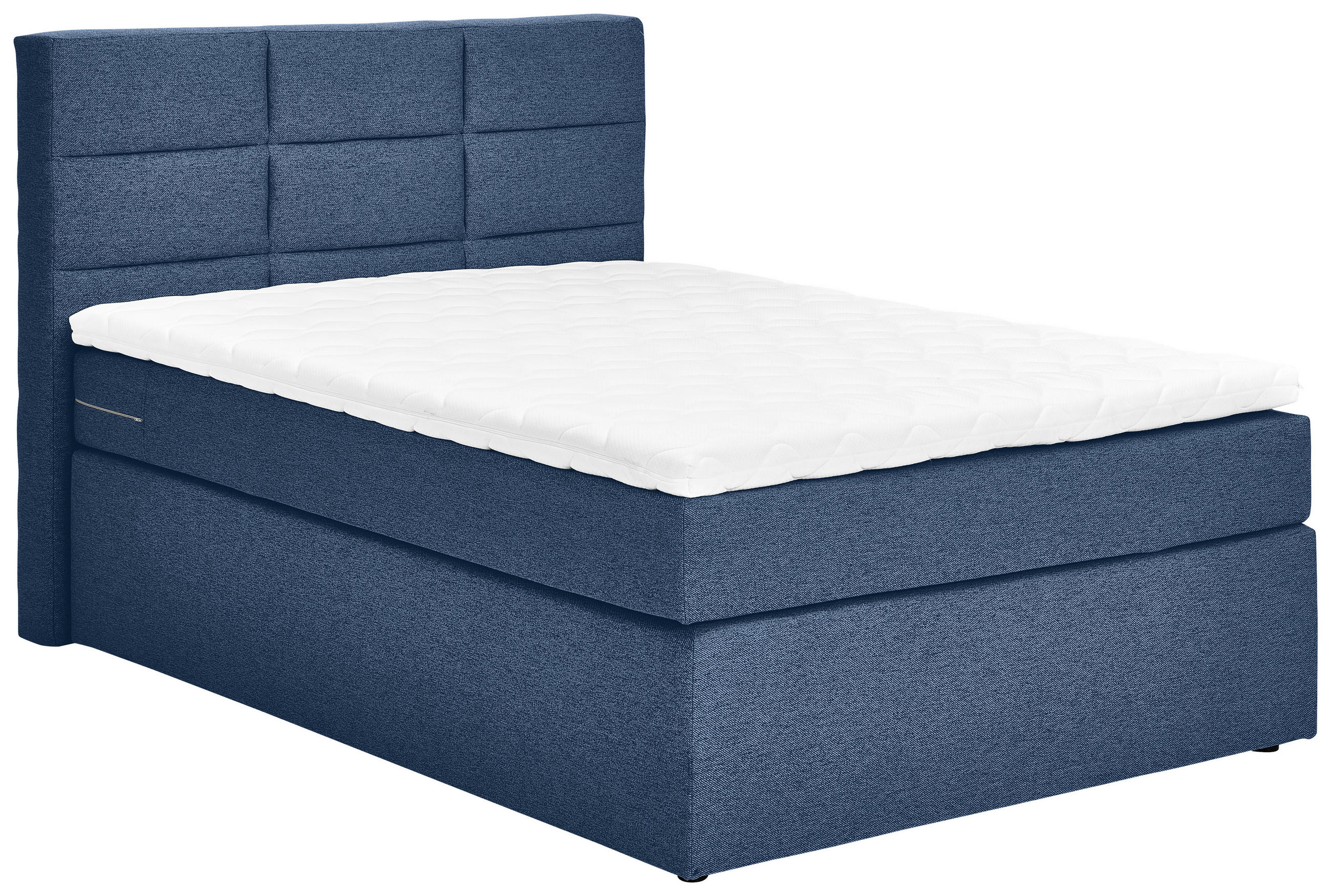 BOXSPRINGBETT 140/200 cm  in Dunkelblau  - Schwarz/Dunkelblau, KONVENTIONELL, Textil (140/200cm) - Carryhome