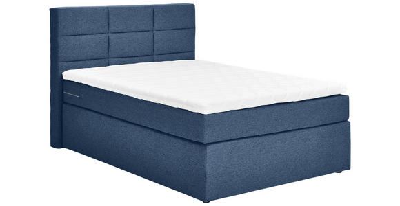 BOXSPRINGBETT 140/200 cm in Dunkelblau - Schwarz/Dunkelblau, KONVENTIONELL, Textil (140/200cm) - Carryhome