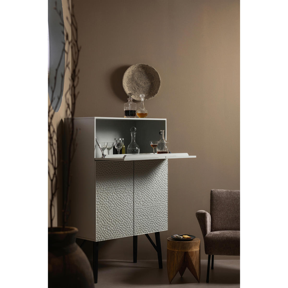 BAR in Grau  - Schwarz/Grau, Design, Holz/Metall (90/146/46cm) - Livetastic