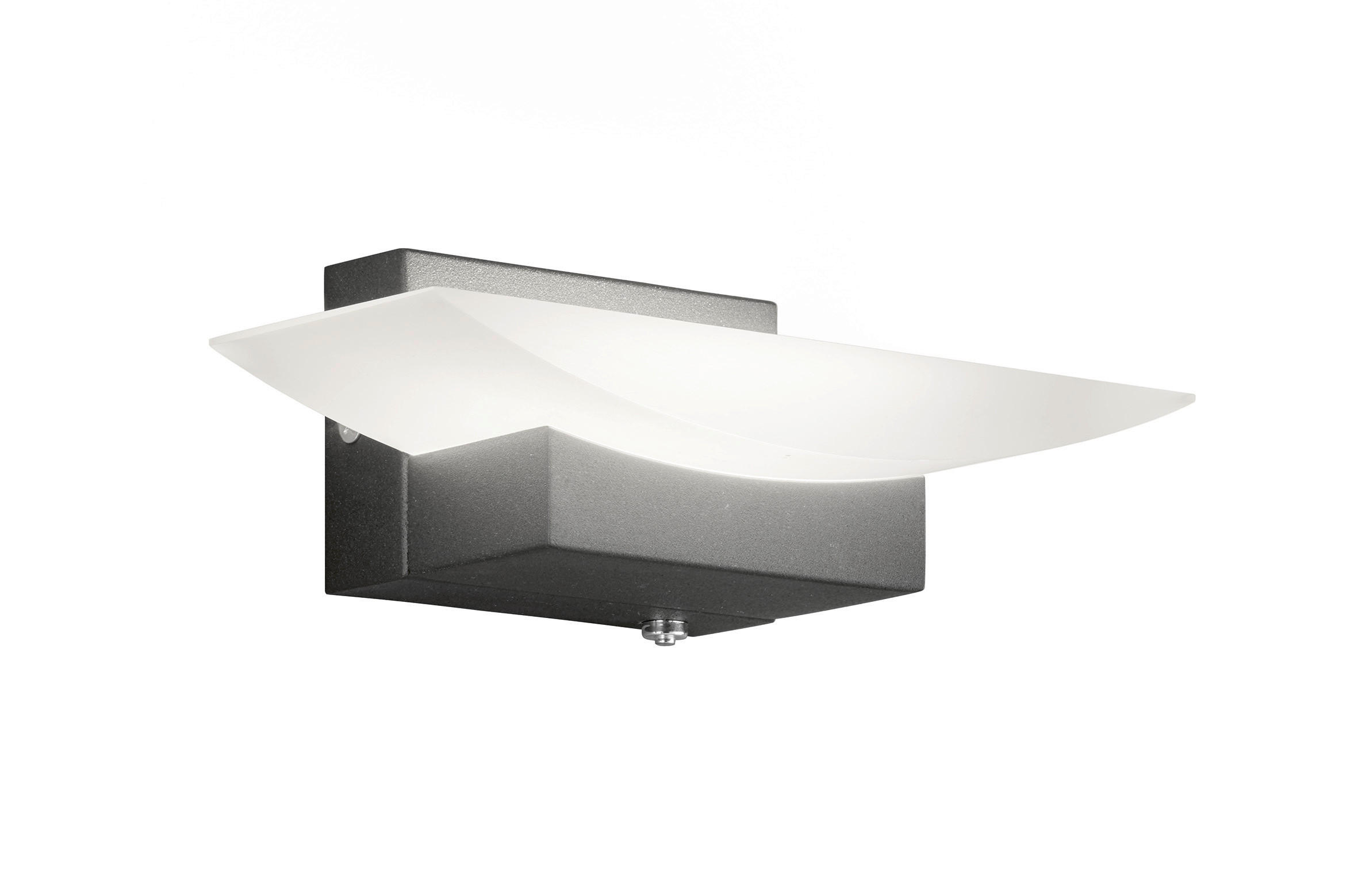 LED-WANDLEUCHTE Bowl - Schwarz/Weiß, Design, Glas/Metall (7/20/11cm) - Fischer & Honsel
