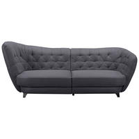 BIGSOFA  in Flachgewebe Dunkelblau  - Chromfarben/Dunkelblau, MODERN, Textil/Metall (256/85/115cm) - MID.YOU