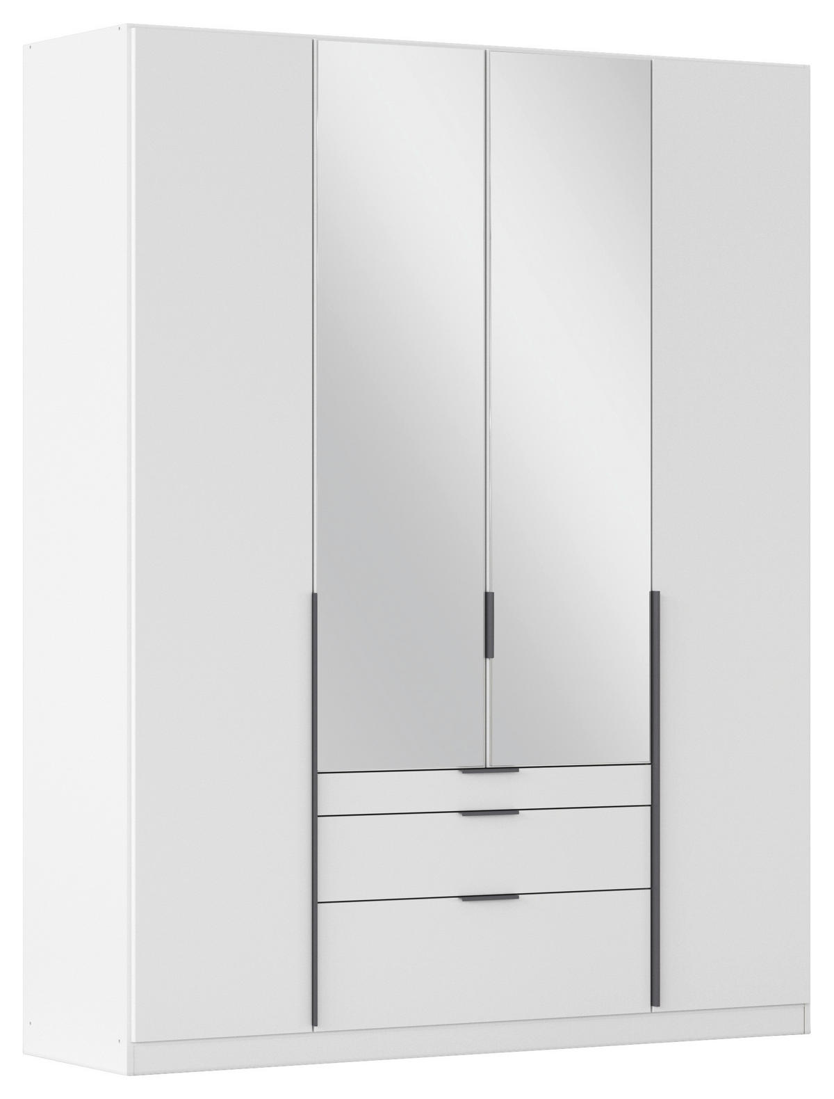 DREHTÜRENSCHRANK in Weiss  - Weiss/Grau, Modern, Holzwerkstoff/Metall (181/229/54cm) - Rauch Möbel