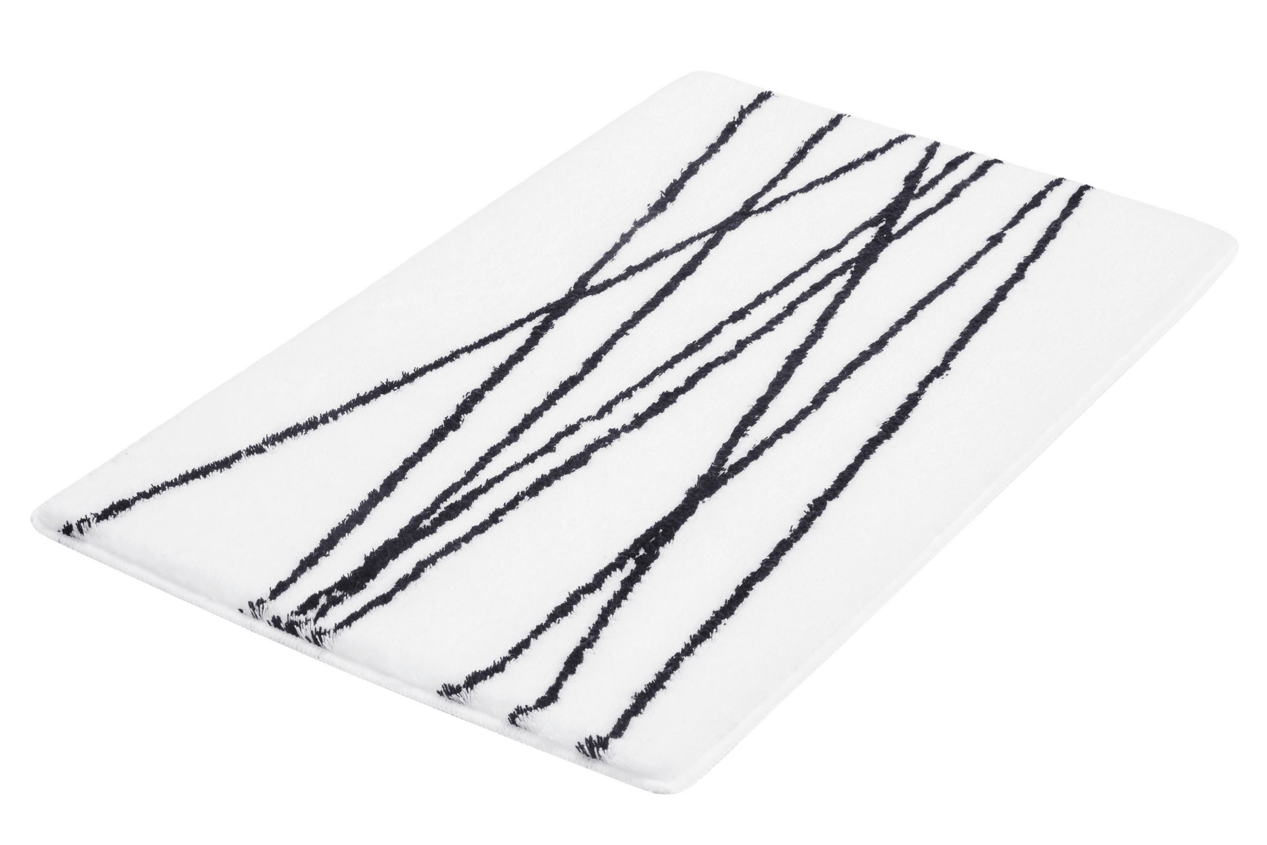 PROSTIRKA ZA KUPATILO  crna, bela 60/100 cm  - bela/crna, Osnovno, plastika (60/100cm) - Kleine Wolke