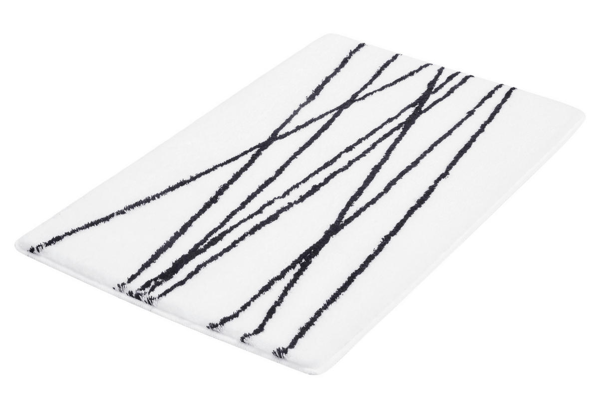 PROSTIRKA ZA KUPATILO  crna, bela 60/100 cm  - bela/crna, Osnovno, plastika (60/100cm) - Kleine Wolke