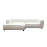ECKSOFA Weiß Chenille Rücken echt  - Schwarz/Weiß, MODERN, Kunststoff/Textil (185/296cm) - Hom`in