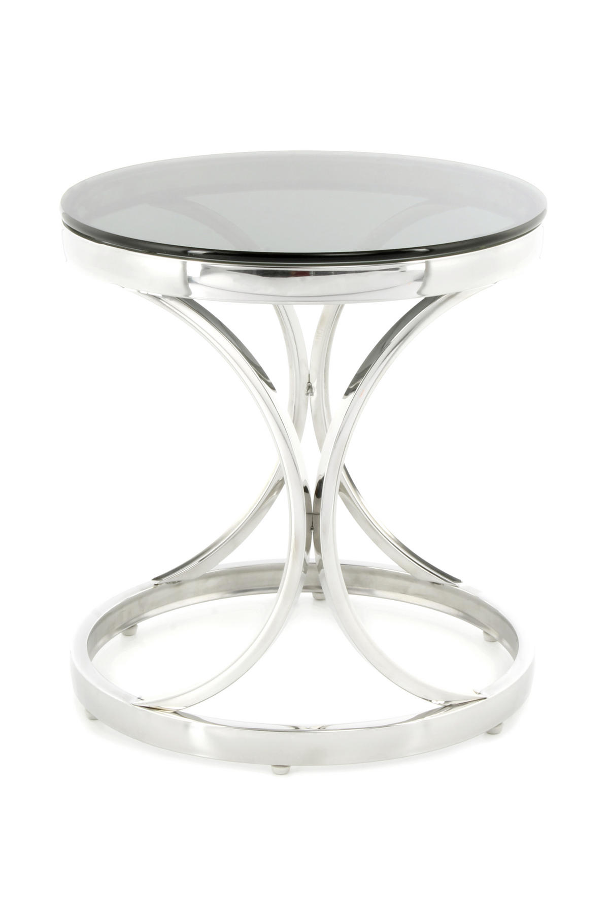 BEISTELLTISCH in Metall, Glas 40/40/42 cm  - Silberfarben/Schwarz, Basics, Glas/Metall (40/40/42cm) - Kayoom