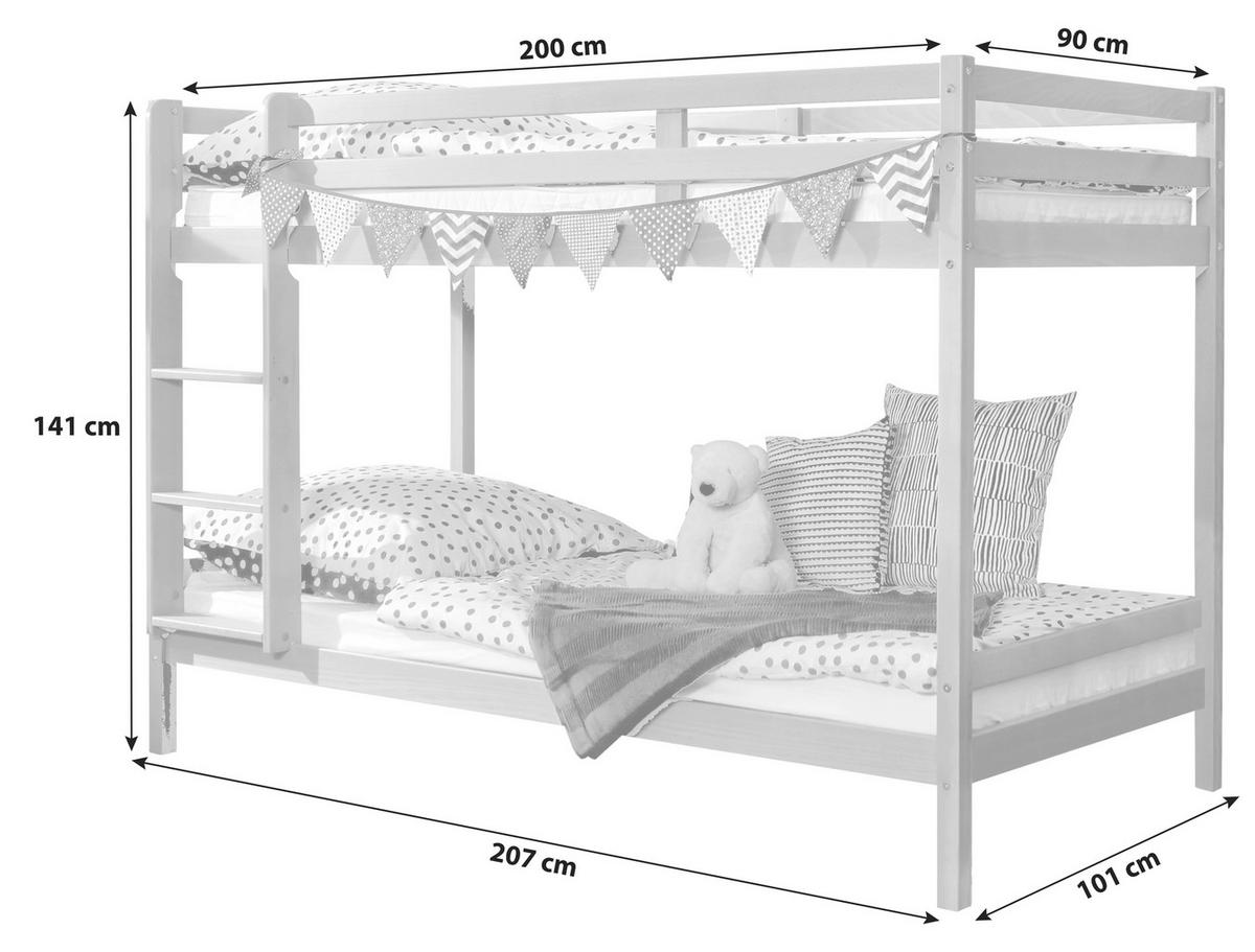 ETAGENBETT - Buchefarben/Naturfarben, MODERN, Holz (90/200cm) - MID.YOU