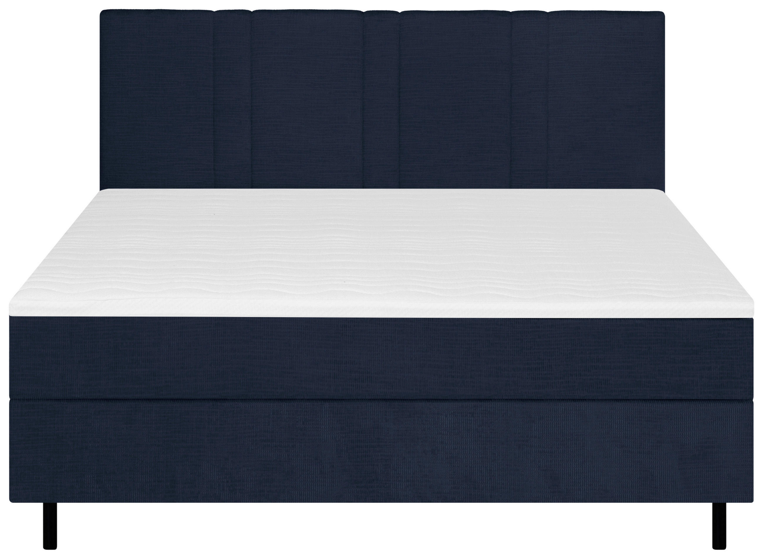 BOXSPRINGBETT 120/200 cm  in Dunkelblau  - Schwarz/Dunkelblau, Design, Textil/Metall (120/200cm) - Welnova