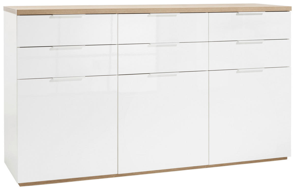 SIDEBOARD  in 180/102/50 cm  - Weiß Hochglanz/Weiß, Basics, Holzwerkstoff/Metall (180/102/50cm) - Carryhome