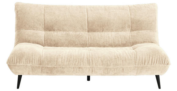 2-SITZER-SOFA  in Mikrofaser Creme  - Creme/Schwarz, KONVENTIONELL, Textil/Metall (198/100/101cm) - Hom`in