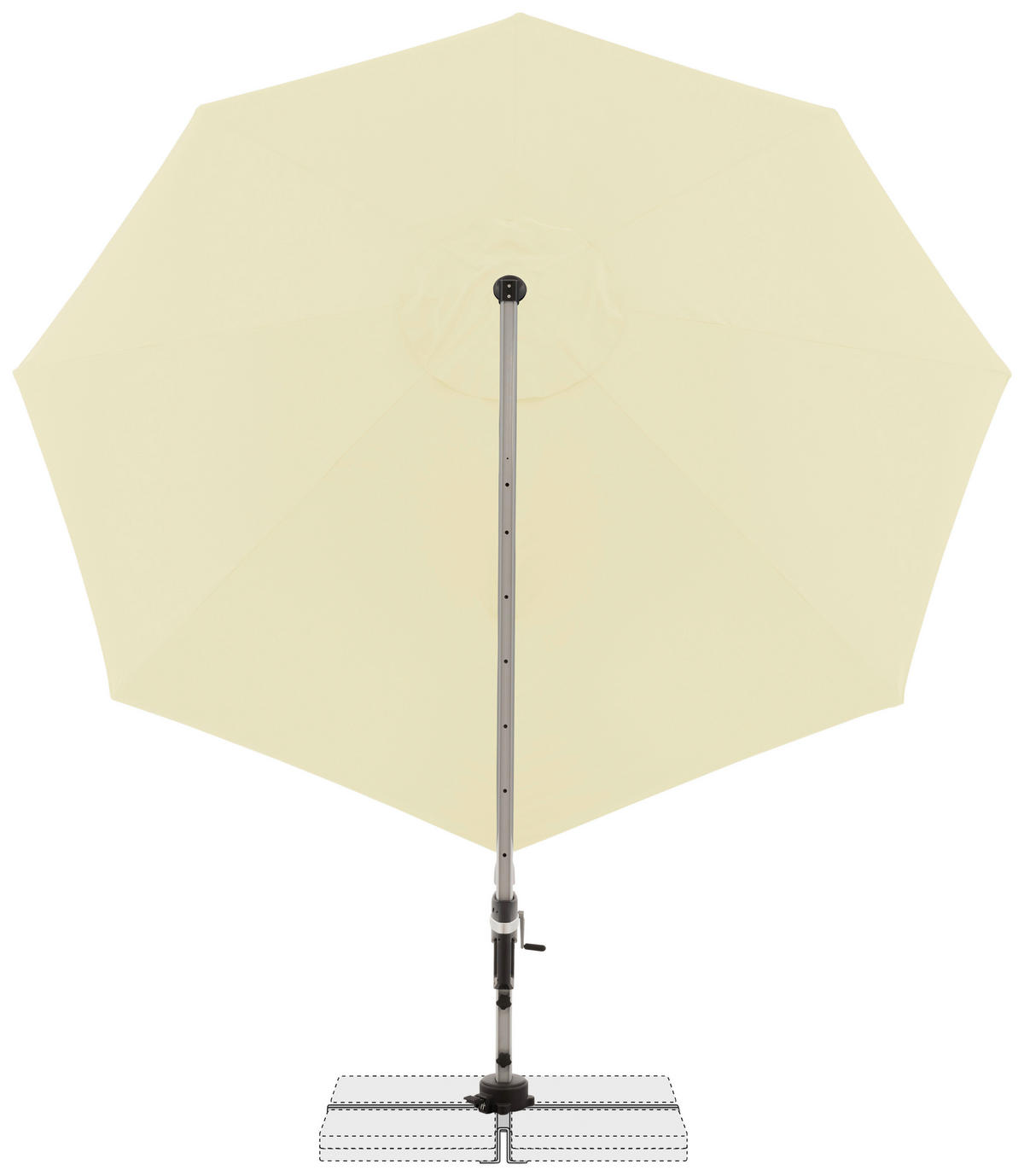 AMPELSCHIRM 370 cm Naturfarben  - Silberfarben/Naturfarben, Basics, Textil/Metall (370cm) - Doppler