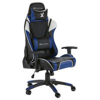 GAMINGSTUHL Blau, Schwarz Metall, Kunststoff, Textil   - Blau/Schwarz, MODERN, Kunststoff/Textil (59,9/122/66cm) - X Rocker