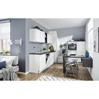 BUCĂTĂRIE FĂRĂ ELECTROCASNICE  - alb, Design, material pe bază de lemn (230/120cm) - Welnova