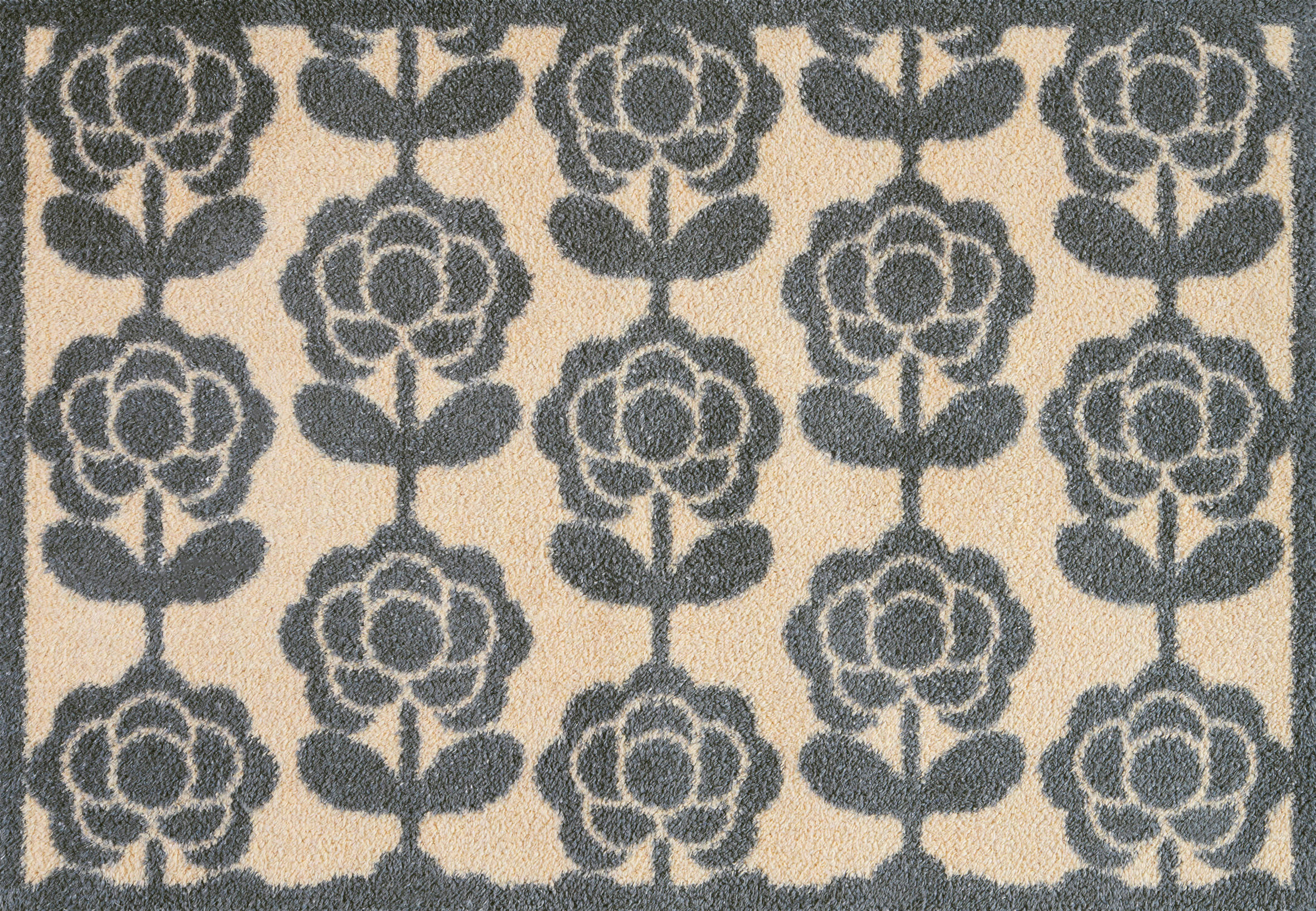 FUßMATTE 60/85 cm Pop Flowers Neutral  - Beige, Design, Kunststoff/Textil (60/85cm) - wash+dry