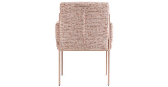 ARMLEHNSTUHL in Eisen Webstoff - Rosa, Design, Textil/Metall (62/86/63cm) - Novel