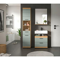 BADEZIMMER 3-teilig  in 97 cm  - Salbeigrün/Schwarz, MODERN, Holzwerkstoff/Kunststoff (97cm) - MID.YOU