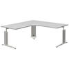 ECKSCHREIBTISCH 180/180/70-82 cm  in Anthrazit, Grau, Alufarben  - Anthrazit/Alufarben, KONVENTIONELL, Holzwerkstoff/Metall (180/180/70-82cm) - Moderano
