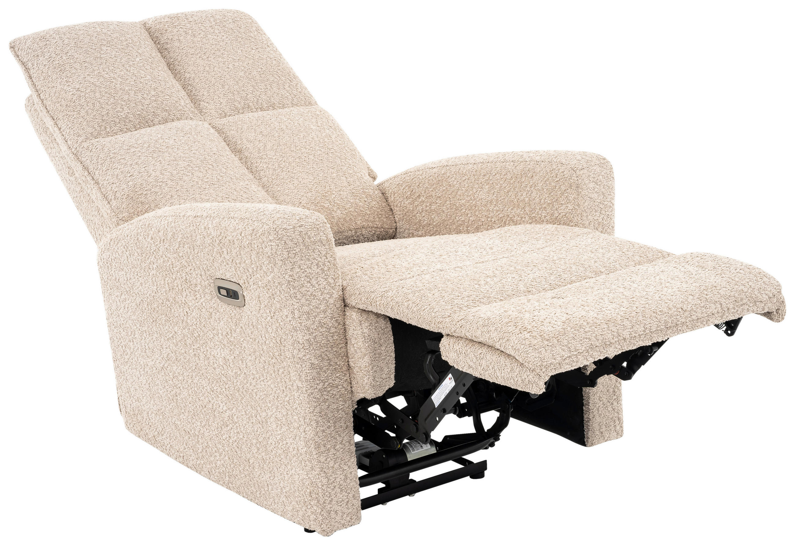 RELAXFÅTÖLJ i metall, textil beige  - beige/svart, Design, metall/textil (75/110/88cm) - Livetastic