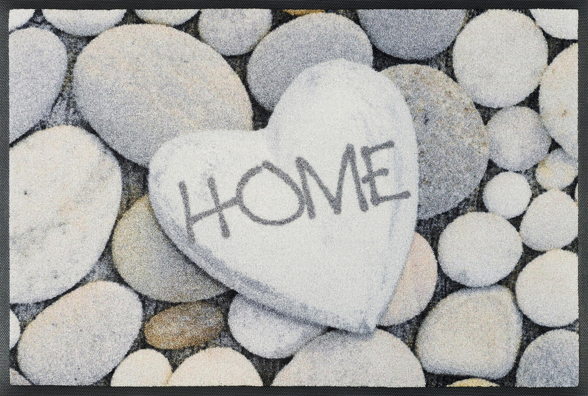 FUßMATTE  50/75 cm  Grau, Weiß  - Weiß/Grau, KONVENTIONELL, Kunststoff/Textil (50/75cm) - wash+dry