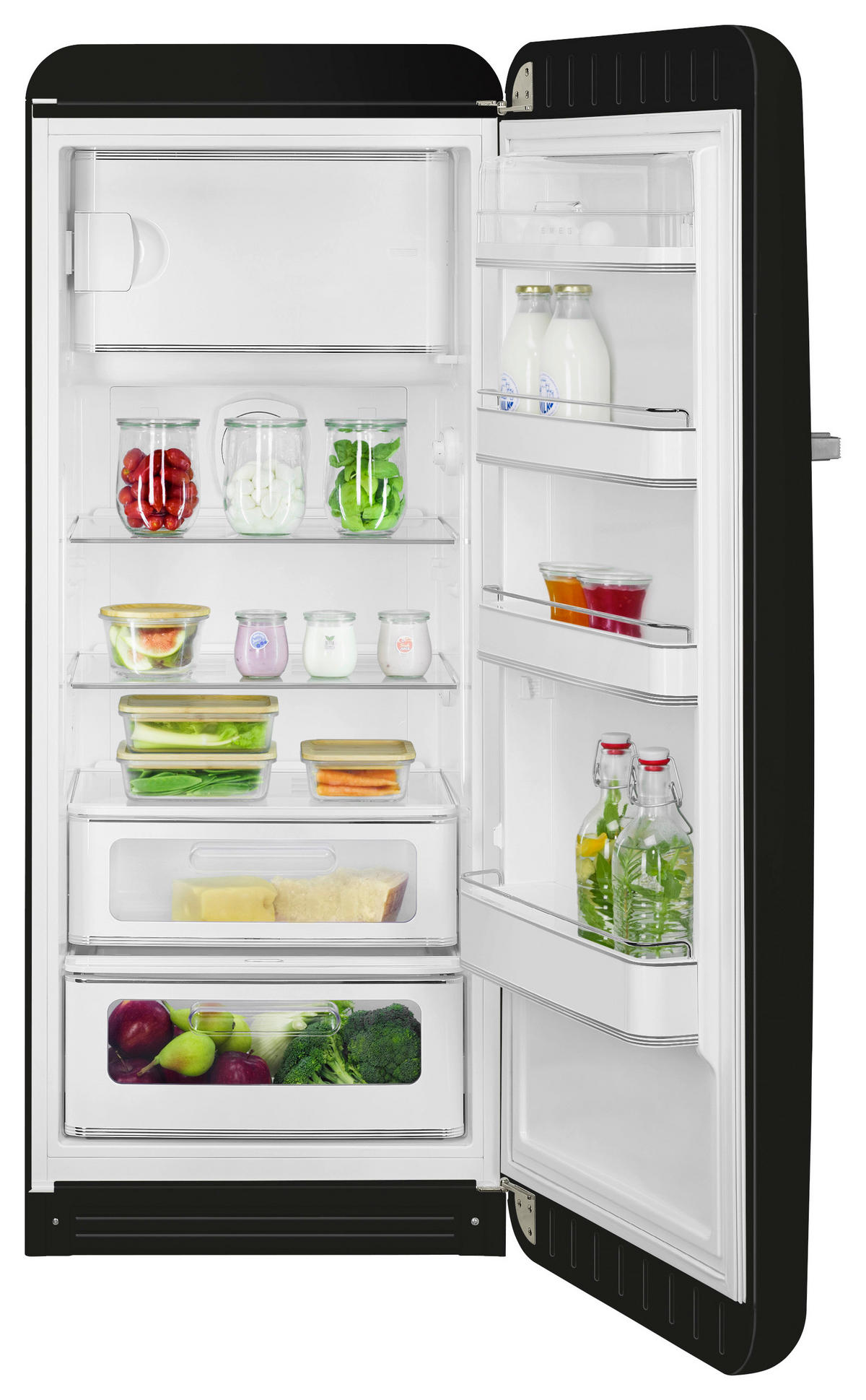 KÜHLSCHRANK 60/153/72,8 cm FAB28RBL5  - Schwarz, Basics, Glas/Metall (60/153/72,8cm) - SMEG