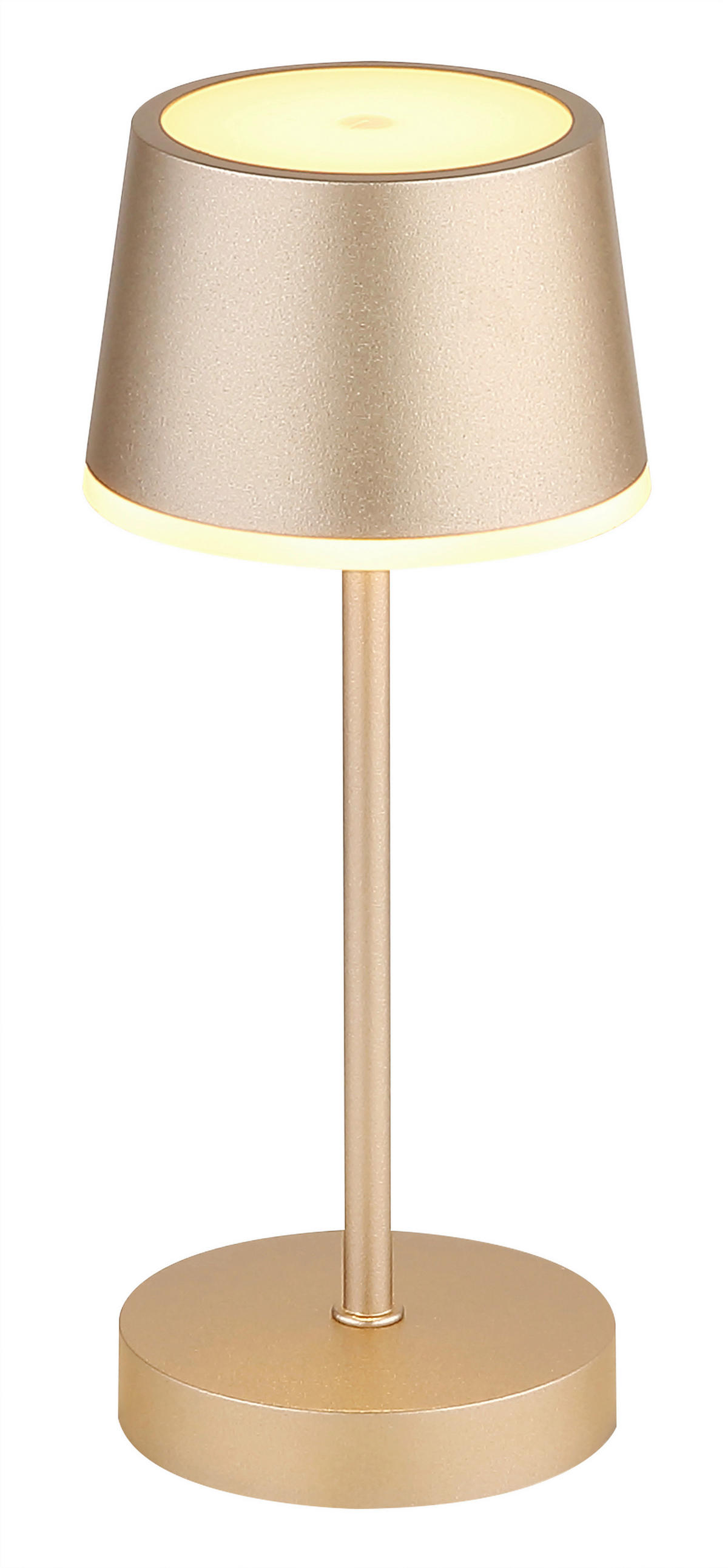 AKKU-TISCHLEUCHTE Dawson 8,3/20 cm  - Champagner/Opal, Design, Kunststoff/Metall (8,3/20cm) - Globo