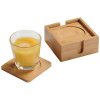 SET PODMETAČA ZA ČAŠU  - prirodne boje, Basics, drvo (10/10/2cm) - Kesper