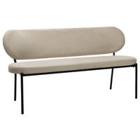 SITZBANK in Metall, Textil Schwarz, Taupe  - Taupe/Schwarz, Design, Textil/Metall (160/82/62cm) - MID.YOU