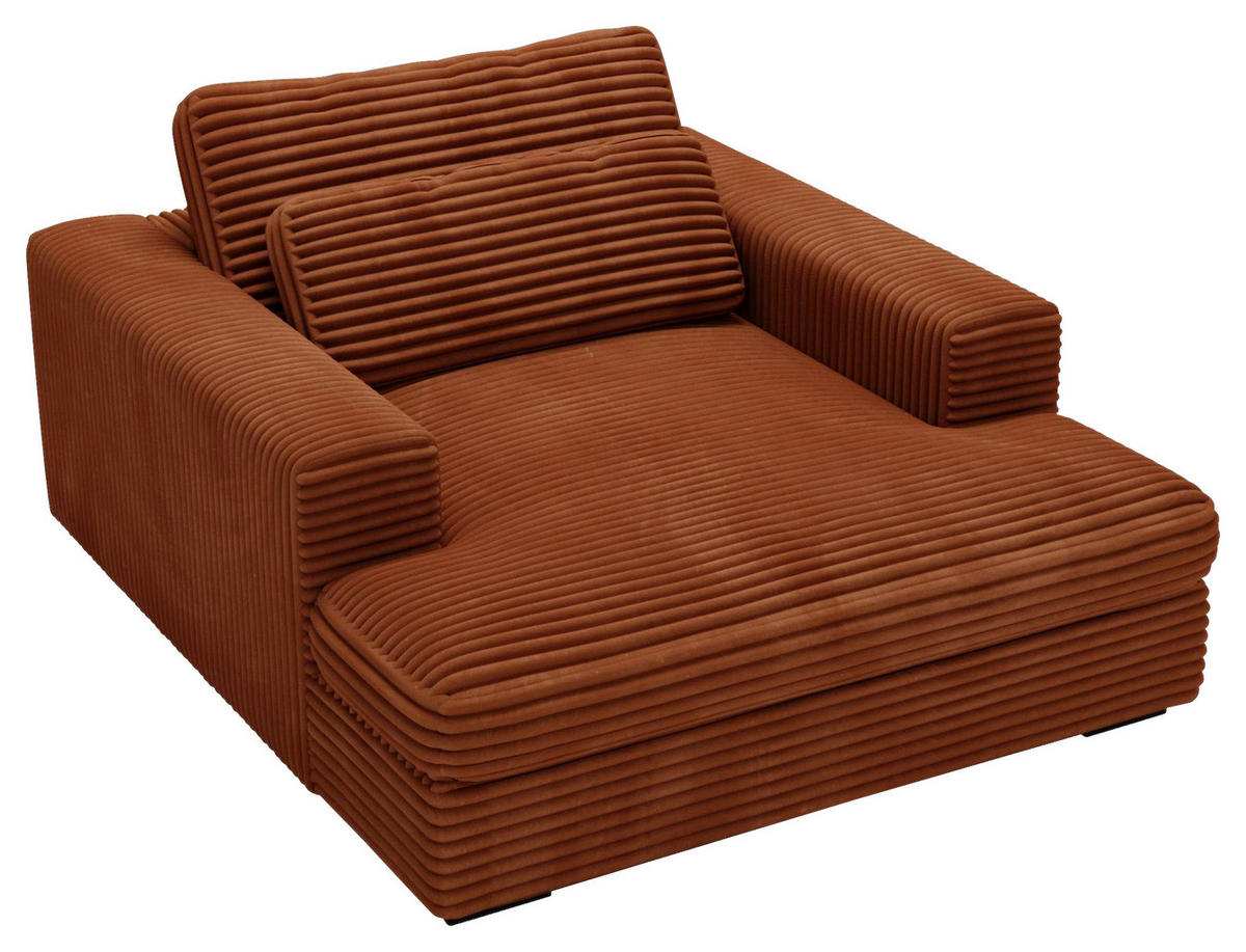 XXL-SESSEL - Rostfarben/Schwarz, MODERN, Kunststoff/Textil (122/80/159cm) - Lomoco