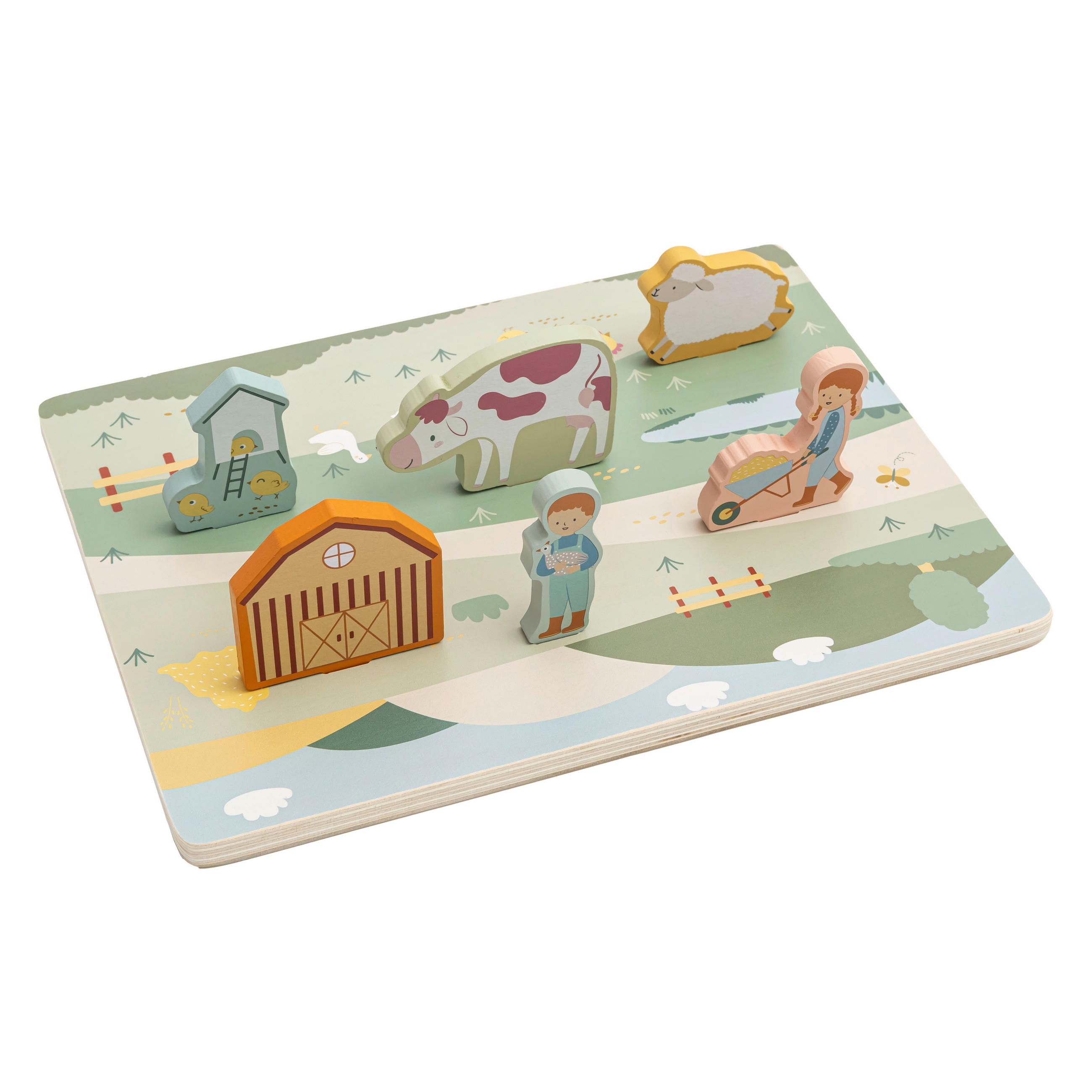PUZZLE - Pastellblau/Hellrosa, Basics, Holzwerkstoff (30/22,5/1,8cm) - My Baby Lou