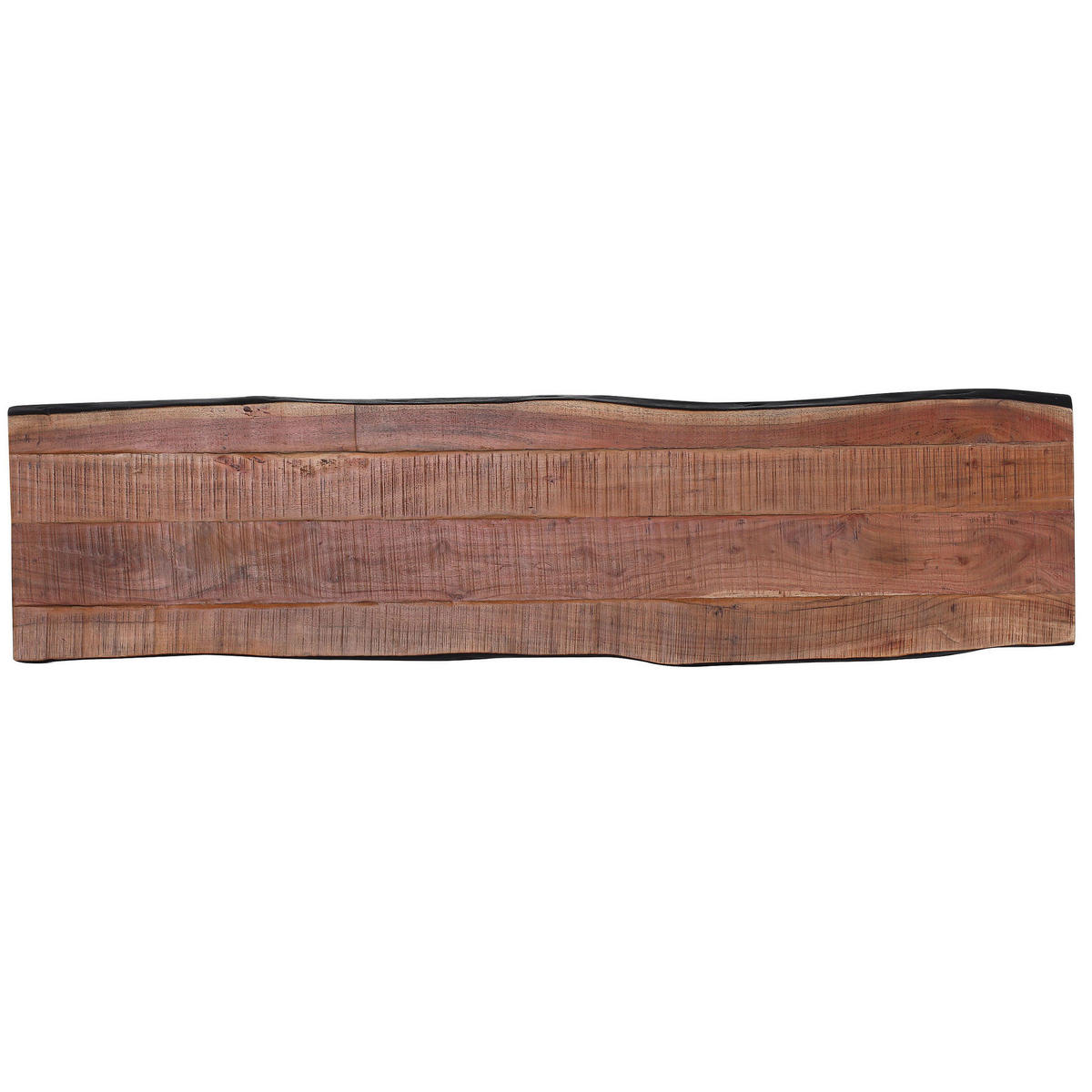 SITZBANK 180/45/45 cm Schwarz, Akaziefarben Akazie massiv  - Schwarz/Akaziefarben, Design, Holz/Metall (180/45/45cm) - Landscape