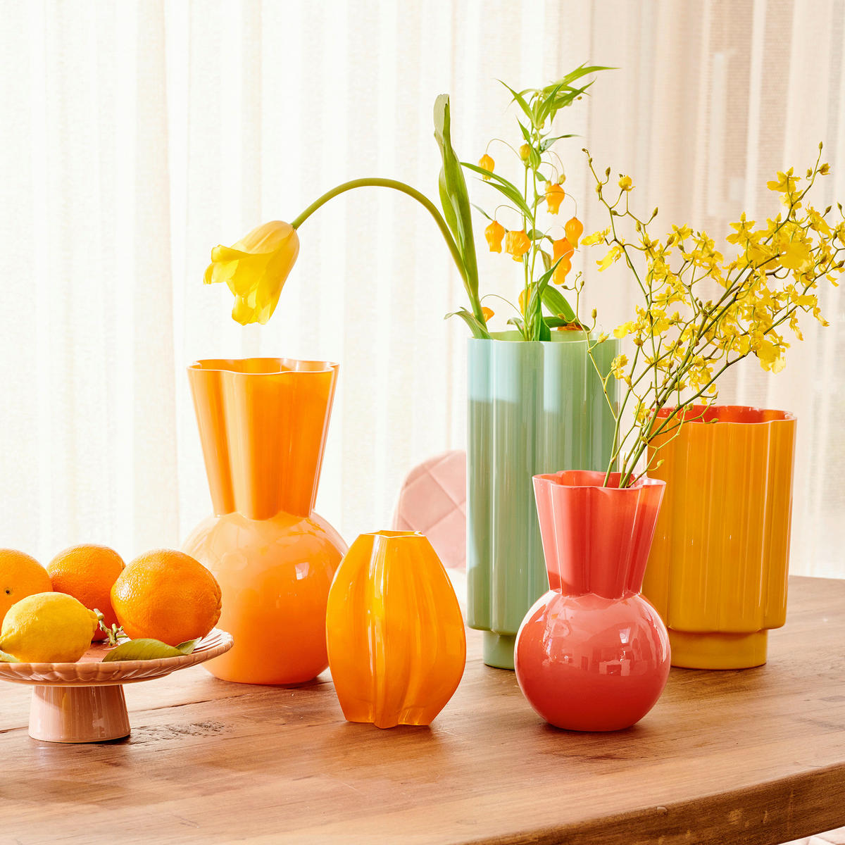 Vază  - roz, Trend, sticlă (13,50/13,50/21,00cm)