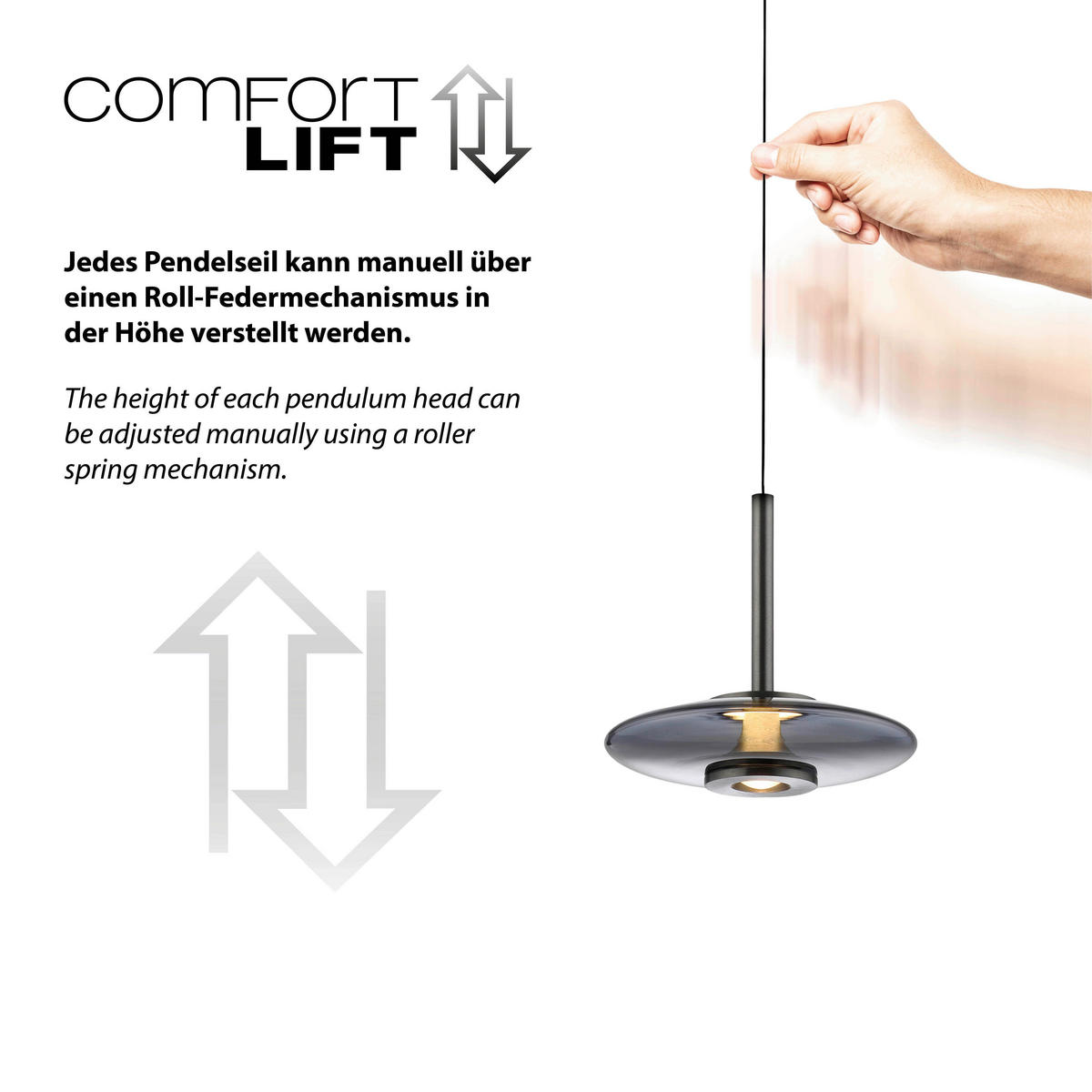 LED-PENDELLEUCHTE Pure Vitrum 22/200/200 cm   - Grau, Design, Glas/Metall (22/200/200cm) - Neuhaus PURE