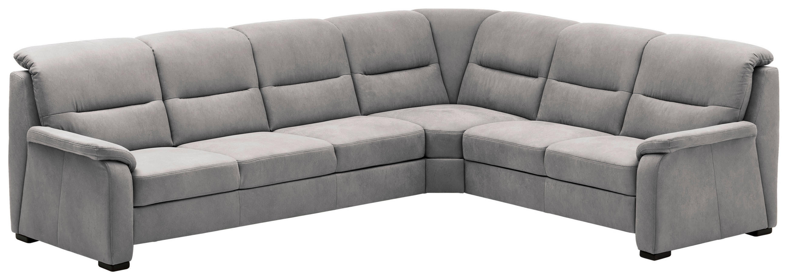 ECKSOFA in Mikrofaser Grau  303/245 cm  - Schwarz/Grau, Design, Holz/Textil (303/245cm) - Beldomo Comfort