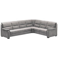 ECKSOFA ohne Funktionen Grau Mikrofaser  - Schwarz/Grau, Design, Holz/Textil (303/245cm) - Beldomo Comfort