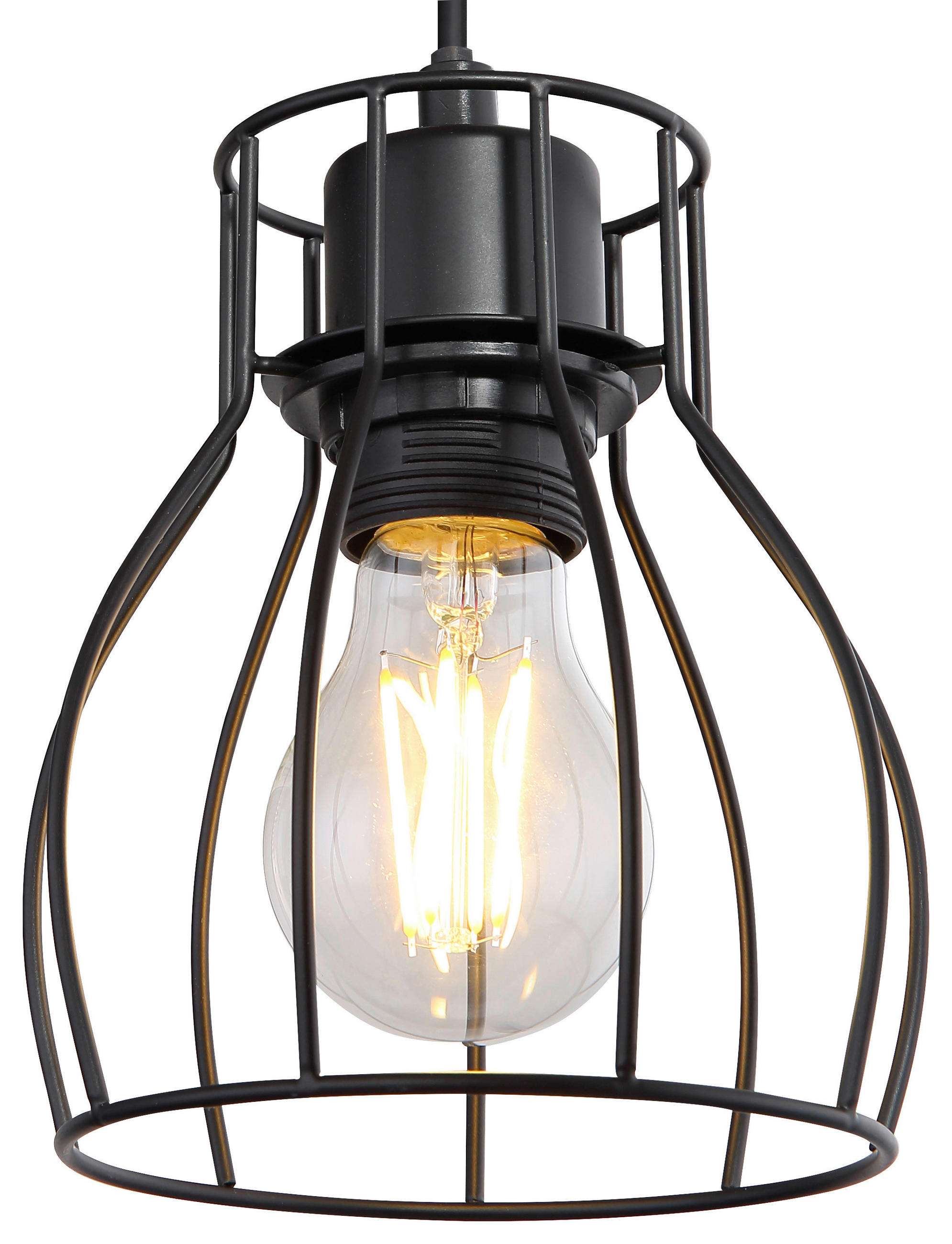 WANDLEUCHTE Mina 12/19,5/24,2 cm   - Schwarz/Naturfarben, Design, Holz/Metall (12/19,5/24,2cm) - Globo