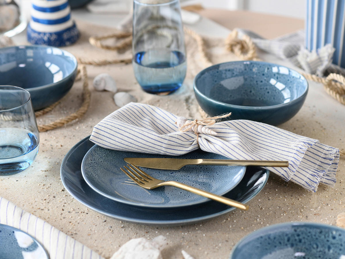 TAFELSERVICE 12-teilig  - Blau, Keramik - Creatable