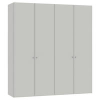 DREHTÜRENSCHRANK Hellgrau  - Silberfarben/Hellgrau, Design, Holzwerkstoff/Metall (203/220/59cm) - Jutzler