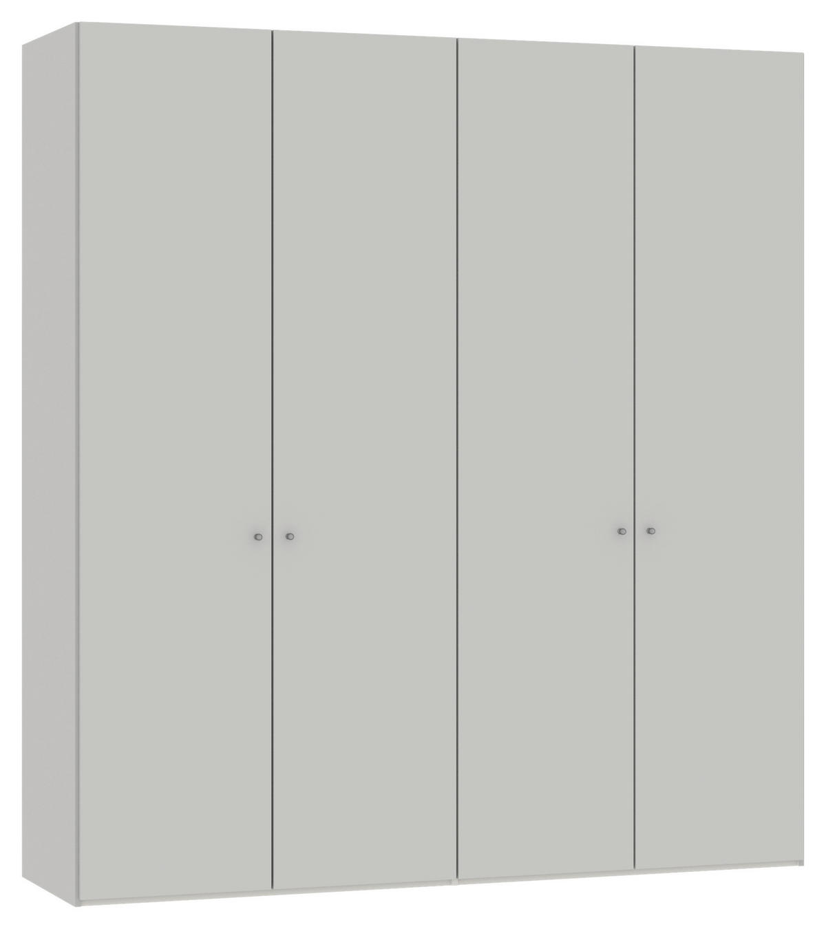 DREHTÜRENSCHRANK Hellgrau  - Silberfarben/Hellgrau, Design, Holzwerkstoff/Metall (203/220/59cm) - Jutzler