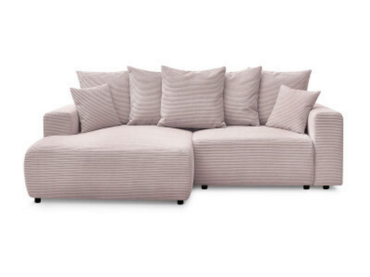 ECKSOFA Ottomane links  ATILLA Lila Cord  - Lila/Schwarz, MODERN, Kunststoff/Textil (149/244cm)
