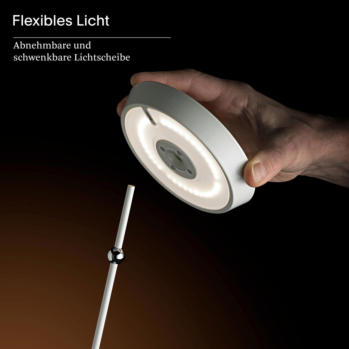 AKKU-TISCHLEUCHTE Mahina 20,7/13,3/35,5 cm   - Schwarz Hochglanz, Design, Metall (20,7/13,3/35,5cm)