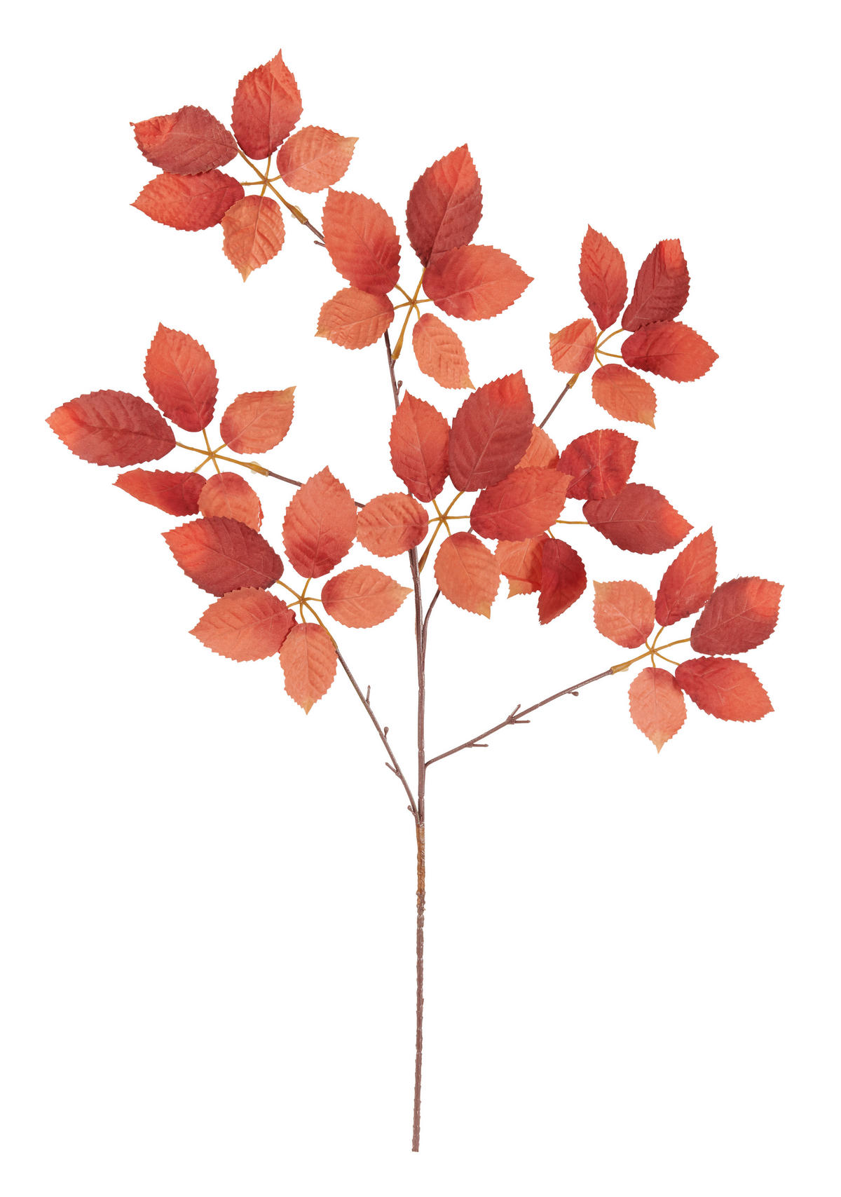 DEKOZWEIG - Rot/Braun, LIFESTYLE, Kunststoff/Textil (90cm)