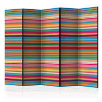 PARAVENT mit 5  Flügel - Dunkelgrün, Basics, Holz/Textil (225/172/3cm) - artgeist