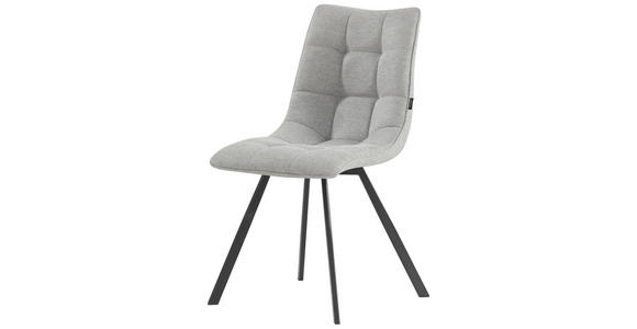 STUHL  Stoffauswahl Leinenoptik  - Hellgrau/Schwarz, Design, Textil/Metall (47/86/61cm) - Xora